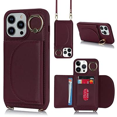  CUSTYPE for iPhone 13 Pro Max Case Wallet with Card Holder for  Women, Crossbody Zipper Case with Strap Wrist, Protective Leather Case  Purse with Ring for Apple iPhone 13 Pro Max