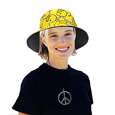 Funny Bucket Hat for Women Men, Reversible Double Side Wear 80s 90s Sun Hat