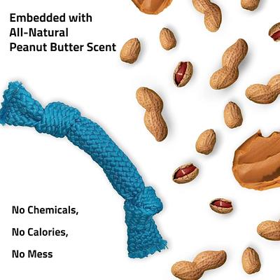 Playology Dri-Tech Dental Rope Peanut Butter Scented Dog Toy - Large