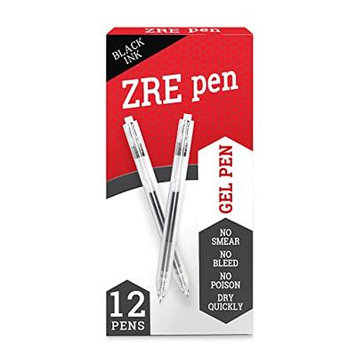 ZRE 12 Pcs Black Gel Pens Fast Drying, Retractable 0.5mm Ink Pens Fine  Point Smooth Writing Pens, Bullet Journals Supplies Ball Journaling Pens  for Office School - Yahoo Shopping