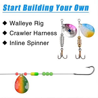 Fishing Spinner Lures Making Kit, 150Pcs Colorful Colorado Blades Lure  Making Supplies for Inline Spinners Walleye Rigs Tackle Box