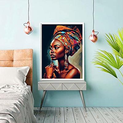 DIY 5D Diamond Painting Kits Cartoon Black Girl African Beauty Gems Paint  with Full Drill Round Diamond Art by Number Kits Crystal Craft Cross Stitch