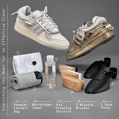 Factory Laced Shoe Cleaner Sneakers Kit - The Ultimate Sneaker Cleaner  Experience: Shoe Cleaner Kit Includes: 8oz Sneaker Cleaning Solution, 4  Shoe Brushes, 2 Shoe Trees, Microfiber Towel
