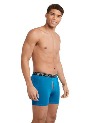 Reebok Men's Underwear – Big and Tall Long Leg Performance Boxer