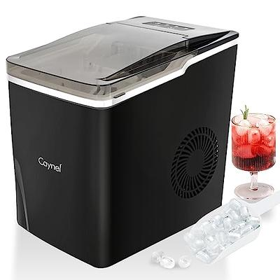 ZAFRO Countertop Portable Ice Maker with Self-Cleaning, 26Lbs/24Hrs, 9 Cubes Ready in 8 Mins, Compact, One-Click Operation with Ice Scoop/Basket for