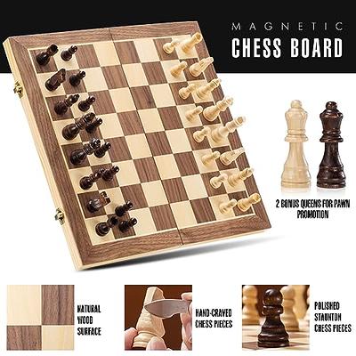  15 Wooden Chess Sets - Chess & Checkers Board Game, with 2  Extra Queens, Wooden Chess Set, Chess Board Set, Chess Sets for Adults &  Kids