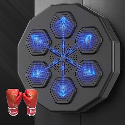 Music Boxing Machine, Electronic One Punch Boxing Machine Wall Mounted  Music Boxing Machine Equipment with 6 Lights and Bluetooth Sensor Target  Boxing
