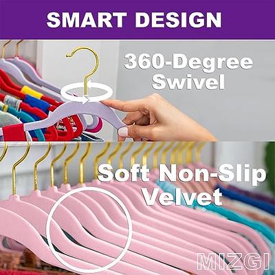 Velvet Clothes Hangers (20, 40, 60, 100 Packs) Heavy Duty Durable Coat and Clothes  Hangers, Vibrant Color Hangers