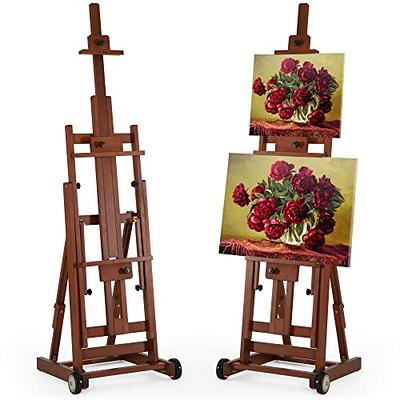 VISWIN Collapsible H-Frame Easel, Hold 1 or 2 Canvas up to 78, Adjustable  Beech Wood