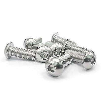 3/8-16 x 1/2 Button Head Socket Cap Screws, 304 Stainless Steel 18-8,  Bright Finish, Fully Threaded, Coarse Thread UNC, 15 PCS