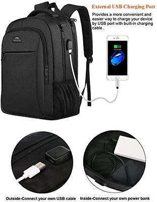  Laptop Backpack,Business Travel Anti Theft Slim Durable Laptops  Backpack with USB Charging Port,Water Resistant College Computer Bag for  Women & Men Fits 15.6 Inch Laptop and Notebook - Black : Electronics