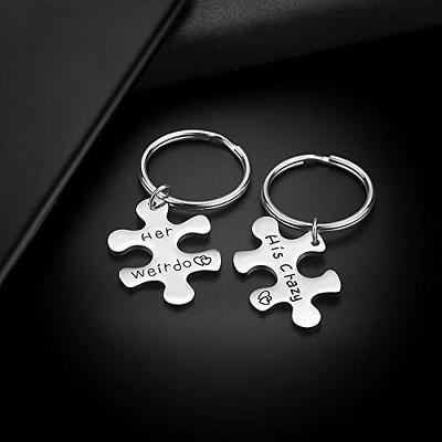 His and Her Keychain Set 2Pcs Couple Gifts for Boyfriend and Girlfriend A  Piece of Him and Her Keychain Set Couple Jewelry Anniversary Valentine's  Day Gift for Boyfriend Girlfriend Husband Wife at