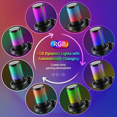 FerBuee USB PC Gaming Microphone with RGB Light. Condenser