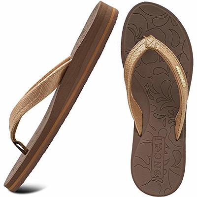 ONCAI Flip Flops For Women Yoga Mat Non-Slip Thong Sandals Summer Beach  Slippers With Arch Support Brown Size 10 - Yahoo Shopping