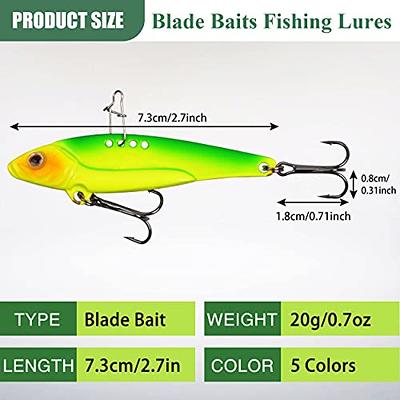 Blade Bait Fishing Spoon Lures, 5pcs Hard Metal Blade Baits VIB