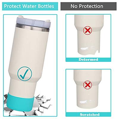 WUQID 2 Pack Bling Silicone Boot for Stanley Quencher Adventure 40oz &  Stanley IceFlow 20oz 30oz, Reduces Dents Protective Silicone Water Bottle