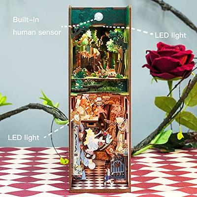 Rolife Book Nook Kit DIY 3D Wooden Puzzles Dollhouse Bookshelf Insert  Diorama Decor Personalized Assembled Bookends with LED Light for Teens  Adults 