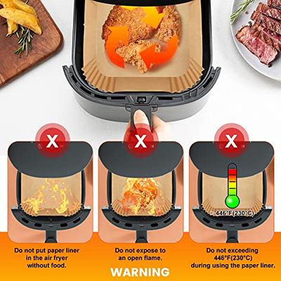 Air Fryer Liners, Air Fryer Disposable Paper Liner Square, Non-Stick  Parchment Paper, Food Grade Parchment Paper and Baking Paper, Waterproof  and Oil