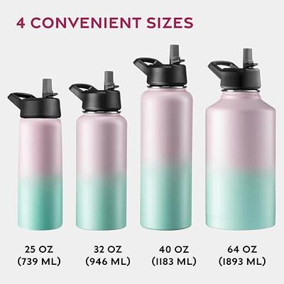 FineDine Insulated Water Bottles with Straw - 25 Oz Stainless Steel Metal Water  Bottle W/ 3 Lids - Reusable for Travel, Camping, Bike, Sports - Dreamy Pink-Green  - Yahoo Shopping