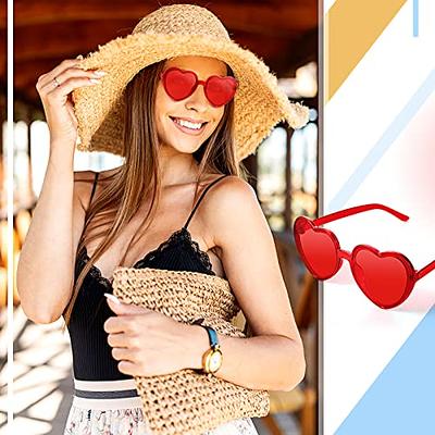 Kingdder Heart Sunglasses Rimless Transparent Women Sunglasses Heart Shaped  Sunglasses Cool Party Favors (Red) - Yahoo Shopping