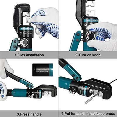 Steel DN Mate Hydraulic Crimping Tool/Hydraulic Crimper with Dies and 70  Pack Stainless Steel Protector Sleeves for 1/8 5/32 or 3/16 Cable  Railing - Yahoo Shopping