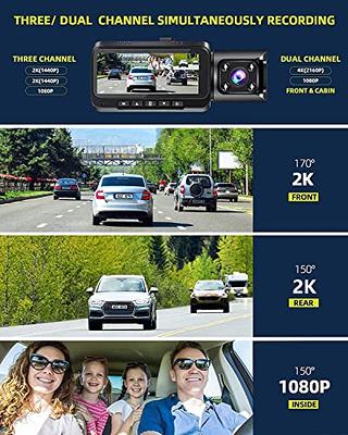 LAMTTO Dash Cam 4K Wifi 2160P Car Camera Mini Front Dash Camera for Cars  with Night Vision 64GB SD Card, APP Control, Voice Prompt, G-Sensor,  Parking