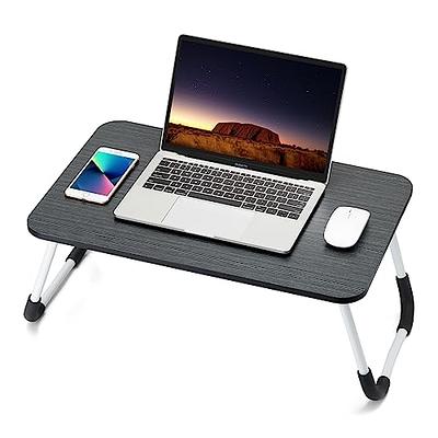 Foldable Laptop Table for Bed, SUVANE Lap Desk Bed Desk, Breakfast Serving  Bed Tray, Portable Mini Picnic Table Storage Space Laptop Desk Reading