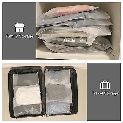 50 Slide Zipper Matte Clothes Storage Bag Portable Travel Frosted Zip Lock  Bags