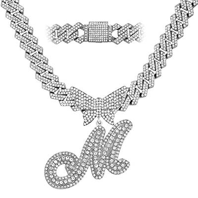Womens Love Rhinestone Chain Necklace Set, Silver, Size No Size | Rainbow Shops