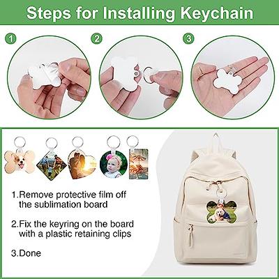 Blank Sublimation Keychain MDF Heat Transfer Double Side Sublimation Blanks  Set Include Key Chains Party DIY Favors From Esw_house, $9.86