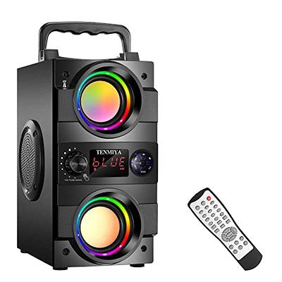 Bluetooth Speakers, 60W Portable Wireless Loud Outdoor Home Party Bluetooth  Speaker with Subwoofer, FM Radio, LED Colorful Lights, Microphone, Remote