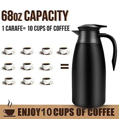 68oz Coffee Carafe Airpot Insulated Coffee Thermos Urn Stainless Steel  Vacuum Thermal Pot Flask for Coffee, Hot Water, Tea, Hot Beverage - Keep 12  Hours Hot, 24 Hours Cold-Black … - Yahoo Shopping