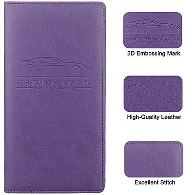 Car Registration and Insurance Holder, Premium Leather Registration and  Insurance Card Holder,vehicle Glove Box Car Organizer,with Magnetic Shut  for Cards, Essential Document, Driver License (Purple) - Yahoo Shopping