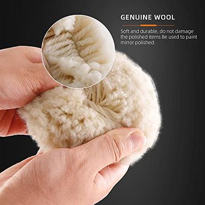 SPTA Wool Buffing Polishing Pads, 3Pcs 5 Inch (125mm) Wool Cutting Pad,  Wool Compounding Pad, Wool Buffing and Polishing Pads Wool Buffing Wheel  for 5