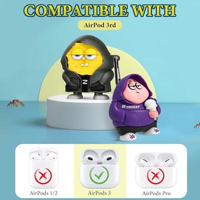 [3 Pack] Funny AirPods 3rd Generation Case, 3D Cartoon Character Cute  Aripod Case for Airpods 3 Kawaii Airpods 3 2021 Cover for Men Boys Silicone