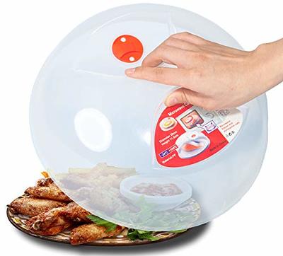 Microwave Splatter Cover Vented Glass Cover Splatter Guard Lid with  Collapsible Silicone for Food as Pot Cover 11.8 inch Large Plate Cover for  6 7 8 9 10 11 inch Plate Bowl 