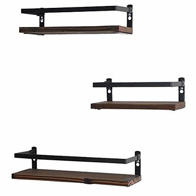 SODUKU Floating Shelves Wall Mounted Storage Shelves for Kitchen,  Bathroom,Set of 2 Brown