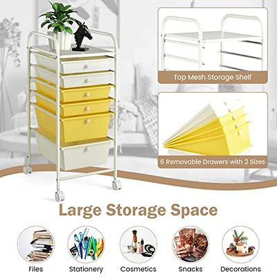  SILKYDRY Rolling Storage Cart with 12 Drawers, Multipurpose  Utility Cart for Crafts Supplies and Art Organizers, Mobile Organizing Cart  on Wheels for Home Office School (Yellow) : Office Products