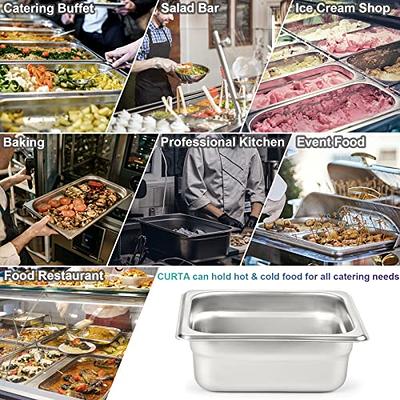 CURTA 6 Pack NSF Food Pans, 1/6 Size 4 Inch Deep Commercial Food Storage  Containers, Polycarbonate, Clear