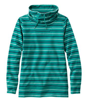 Women's Ultrasoft Sweats Funnelneck Pullover, Stripe Warm Teal/Classic Navy  Small, Cotton L.L.Bean - Yahoo Shopping