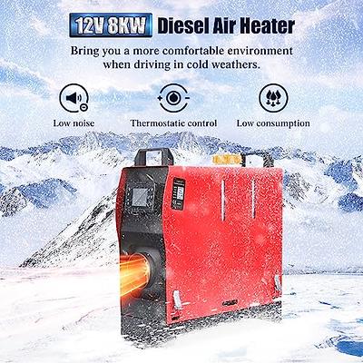 GEARZAAR 8KW Diesel Standheizung, 12V 24V Luft Dieselheizung 1 Luftauslass,  All in One Luftheizung Lufterhitzer mit Schalldämpfer für Auto Wohnmobil RV  Boote LKW KFZ PKW Bus Garage mit LCD Schalter : 