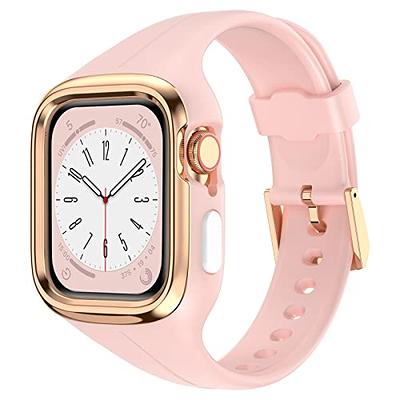 Silicone Case + Stainless Steel Strap For Apple Watch Bands 45mm 41mm 44mm  Bumper frame Cover 40mm 38mm 42mm iwatch series 8 SE 7 6 5 4 3 