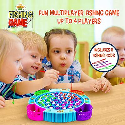 Interactive Fishing Game Play Set for Kids and Toddlers - Multiplayer Toy  with Music, Vibrant Fish, and 4 Poles