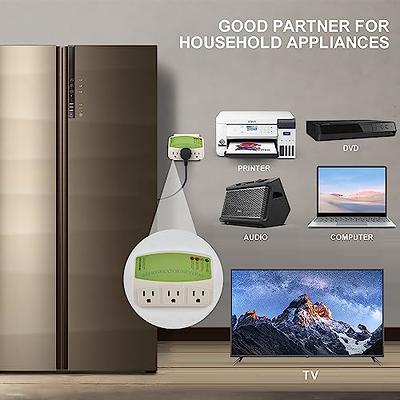 BX-V008USFBA BSEED Surge Protector Power Strip Home Appliance, 3 Outlet  Power Surge Protector, Voltage Protector Brownout Surge Refrigerator