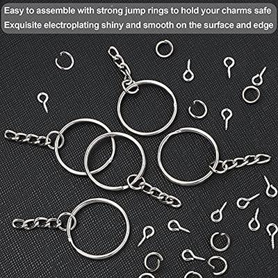  Sasylvia 100 Pcs Keychain Rings with Chain Key Chain Making Kit  Include Split Key Ring with Chain, Open Jump Rings, Lobster Clasp, Keychain  Ring for Crafts Jewelry Making Supplies, Silver