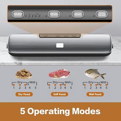 Ovente Automatic Vacuum Sealer Machine with Sealing Bags and Tube, Compact and Portable, Easy to Use Design, Airtight Suction System Perfect for