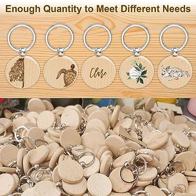 16 Pcs Wooden Keychain DIY Lettering Key Chain Pendants Keyring Making  Supplies