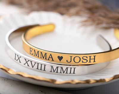 Custom Name Jewelry Engraved Bracelet for Women Personalized