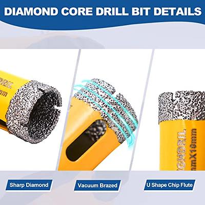 HIGHDRIL Diamond Drill Bits Kit with Triangle Shank for Porcelain