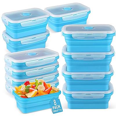 Collapsible Silicone Food Storage Containers with Lids,Set of 4 Silicone  Lunch Box Containers,Foldab…See more Collapsible Silicone Food Storage